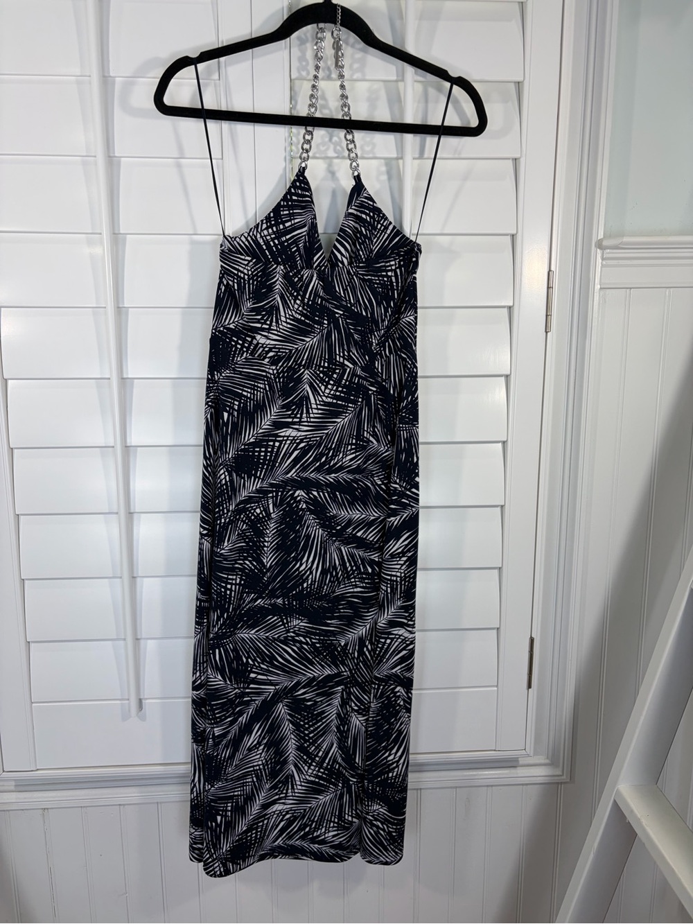 MK Palm-Print Halter Midi Dress (S) - Picture 11 of 12